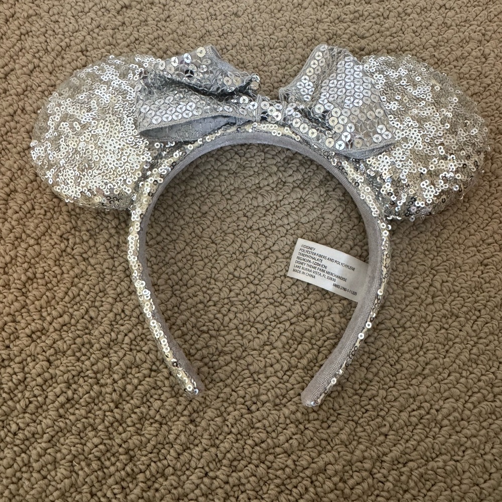 Disney Silver Sequin Minnie Mouse Headband